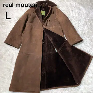 [새상품급] 리얼 무스탕 코트 롱 코트 L 램 가죽 롱 기장 111cm