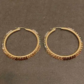 viv&ingrid 비브&잉그리드 골드 멀티 컬러 후프 귀걸이