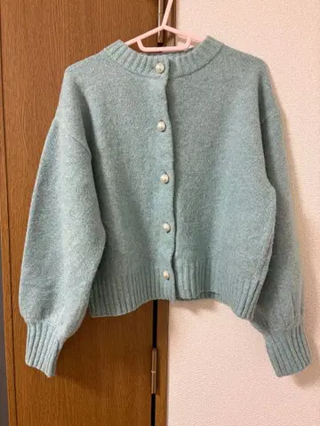 vis 펄 버튼 니트 가디건