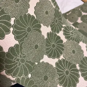 국화 반폭 오비 크레이프 원단 새상품급