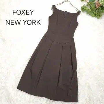 FOXEY NEW YORK 38 원피스 M 와이어 벌룬 브라운