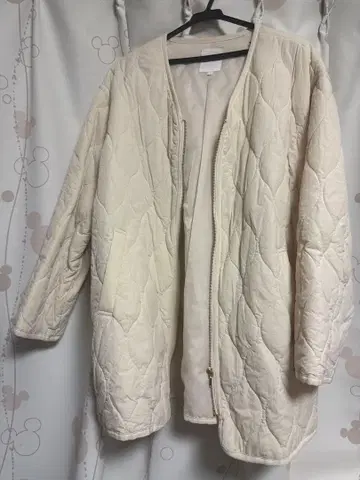 아이보리 퀼팅 자켓 L 사이즈