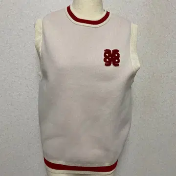 여성용 골프 슬리브리스 베스트 화이트/레드