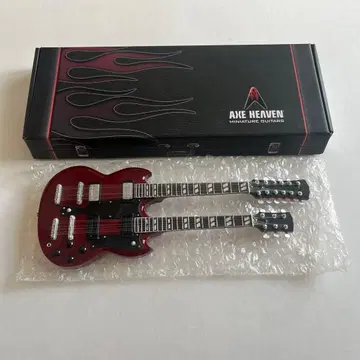 AXE HEAVEN 미니어처 기타 빨간색 더블 넥