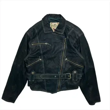 빈티지 Boncetti 천연 가죽 더블 라이더스 구제 의류 여성용 M