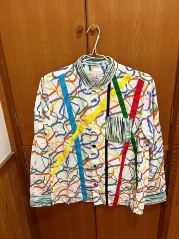 KAWATANI 셔츠 컬러풀 스트라이프 L 사이즈