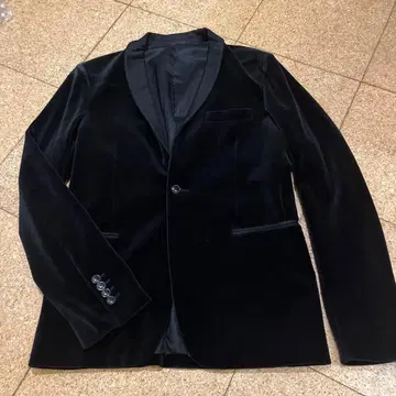 벨벳 테일러드 자켓 블랙
