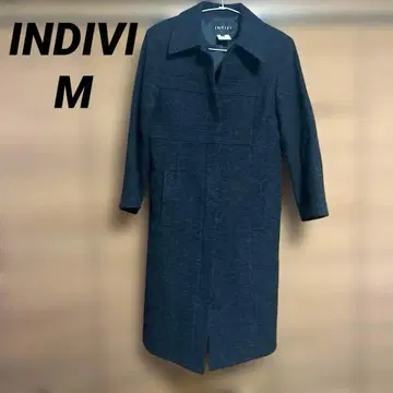 INDIVI 다크 그레이 롱 코트 38