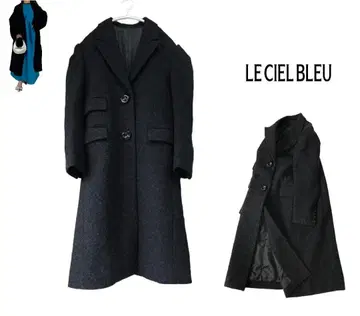 르쉘 블루 새상품급 울 롱 코트 차콜 그레이