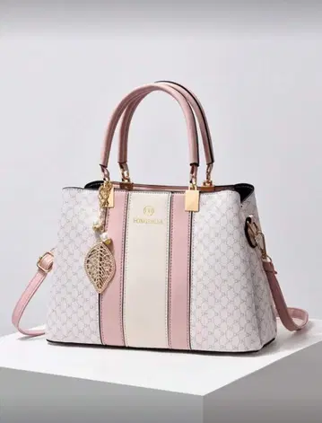 HONDURIA 스트라이프 디자인 핸드백