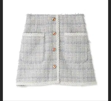 FURFUR 사다리꼴 스커트 스카이블루 담당 겨울 반짝반짝