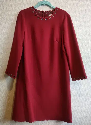 케이트 스페이드 뉴욕 스터드 장식 원피스 레드