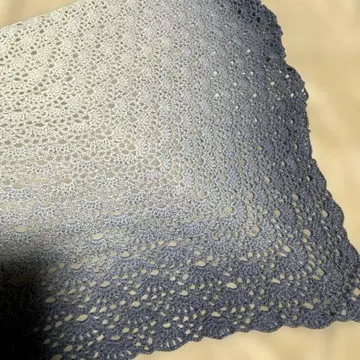 삼각형 숄 바이러스 편물 블루 그라데이션 알리제