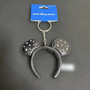 디즈니 머리띠 키링 키체인 가죽 스터드 미키