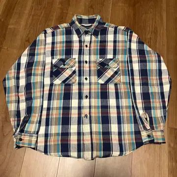 파이브 브라더 플란넬 셔츠 70-80s USA제 삼각형 택 사이즈 L