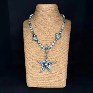 새상품급 AMARO 스타 하트 버드 목걸이