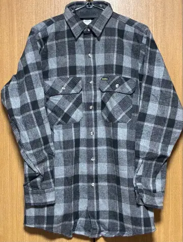 OshKosh 체크 무늬 플란넬 셔츠 긴팔 그레이/블랙