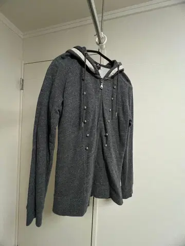 samantha design 그레이 후드 부착 후드티 M 스터드