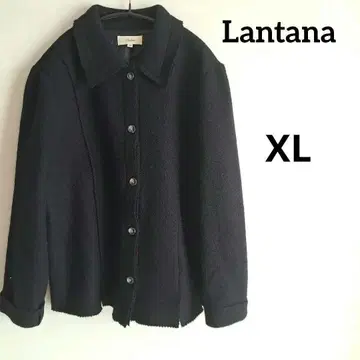 란타나 Lantana 아우터 펠트 코트 얇은 소재 모 블랙