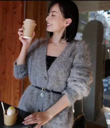 [ anuans ] 수리 알파카 니트 가디건