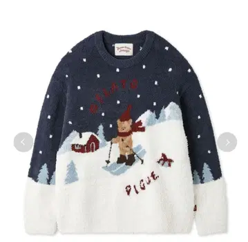 젤라또피케 HOLIDAY 스키 베어 자카드 풀오버 룸웨어