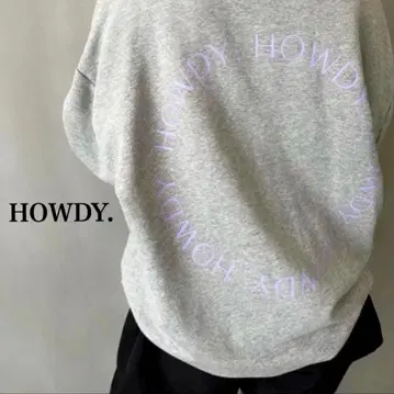 [택 포함] HOWDY. 백 프린트 맨투맨 그레이