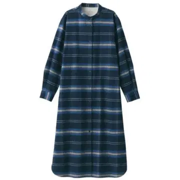 무인양품 양면 기모 플란넬 스탠드 카라 셔츠 원피스 M 사이즈