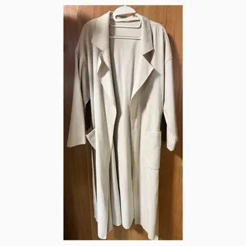 베이지 롱 코트 허리 리본 포함 / coca