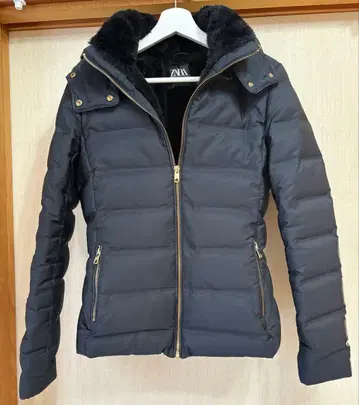 ZARA 자라 다운 자켓 네이비 여성용 M