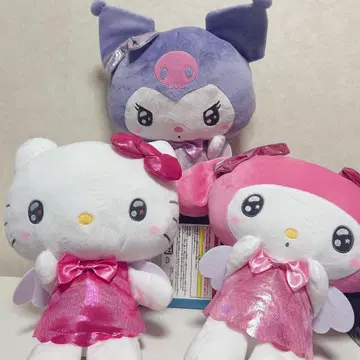 산리오 봉제 인형 마이멜로디 쿠로미 키티 3체 세트