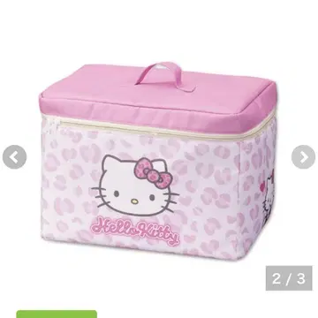 헬로키티 뚜껑 있는 수납 박스 레오파드 무늬 핑크 아베일