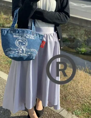 [ 새상품 ] 부후우 스누피 데님 아스트로 런치 토트