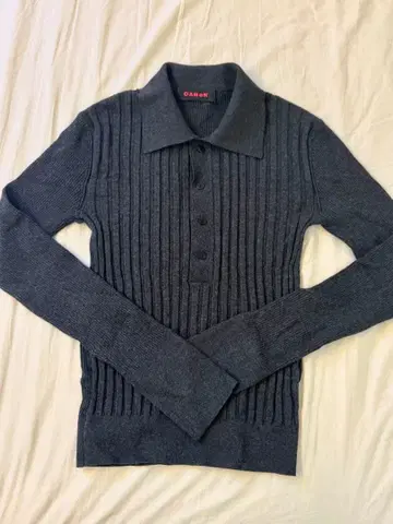 CABAN 코튼 캐시미어 리브 피케 셔츠