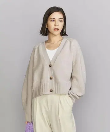 BEAUTY&YOUTH BY 5게이지 울 숏 V넥 가디건