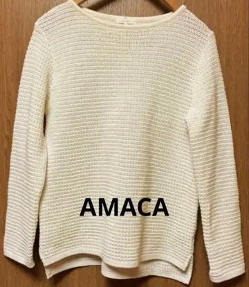 AMACA 니트 스웨터 화이트