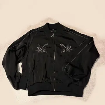 HARE 자수 스카잔 블랙 L