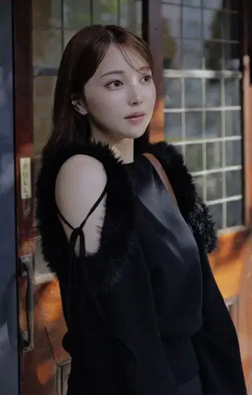 [새상품급] 에코 퍼 슬리브 니트 풀오버 SNIDEL