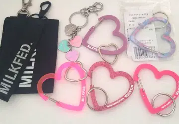 MILKFED. 하트 카라비너 키링 세트 핑크