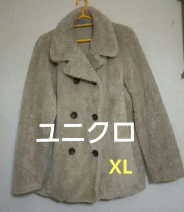 유니클로 [ 베이지 플리스 ] [ 더블 브레스트 자켓 ] XL 사이즈