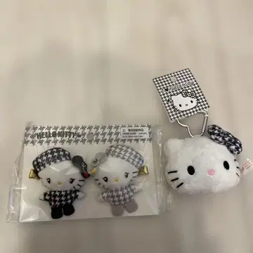 산리오 키티 흑백 걸리시 쌍둥이 코디 헤어 클립, 마스코트