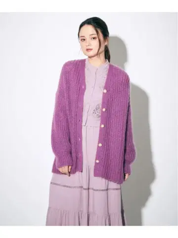 그레이스 콘티넨탈 모헤어 루즈핏 니트 가디건 새상품급