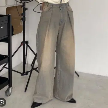 JEANASIS 지나시스 턱 데님 와이드 팬츠 청바지 라이트 블루