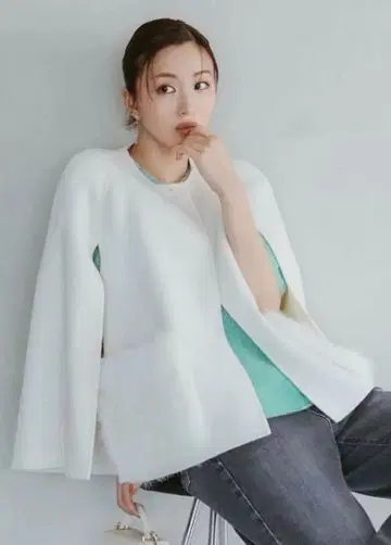 CELFORD 퍼 포켓 케이프 자켓