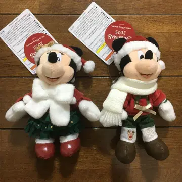 디즈니 크리스마스 봉제 인형 배지 미키 미니 세트