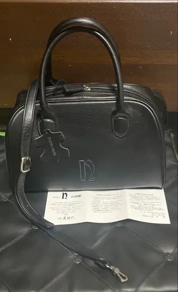 나카자와 가방 블랙 핸드백 숄더백 미사용 새상품 인증서 있음