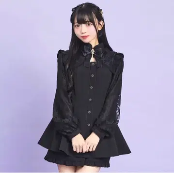 시크릿허니 소매 레이스 & 볼레로풍 롱 셋업