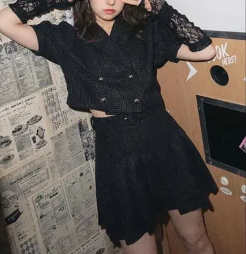 BUBBLES 블랙 트위드 셋업