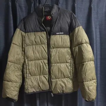 CONVERSE 다운 자켓 L 사이즈 올리브 블랙