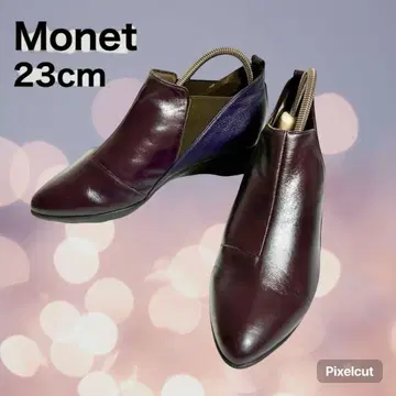 Monet 모네 천연 가죽 숏부츠 퍼플 계열 23cm 일본제 경량