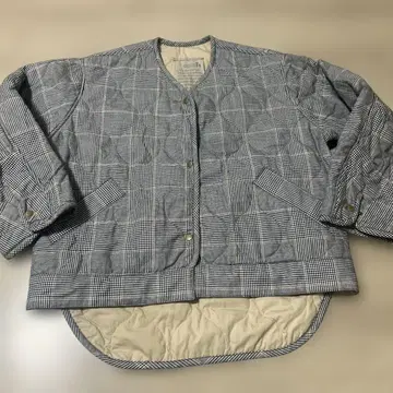 글렌체크 루즈핏 퀼팅 자켓